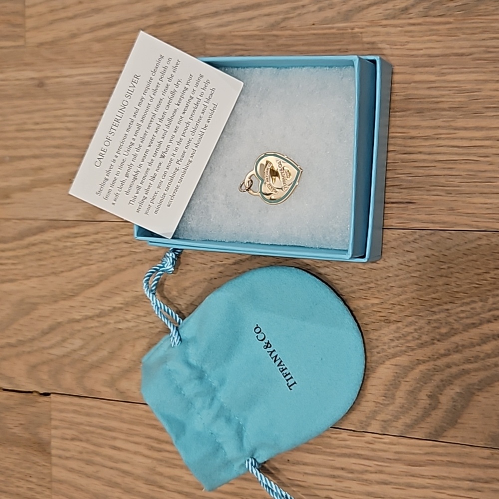 Tiffany & Co. Blue border heart tag charm